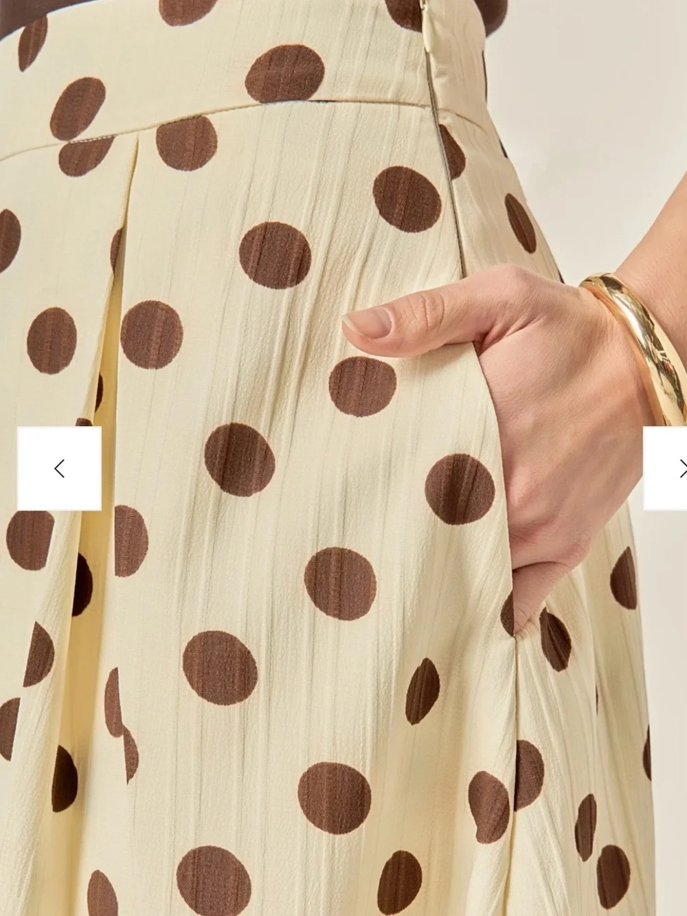 English Factory Polka Dot Pleated Midi Skirt - Picture 2 of 5